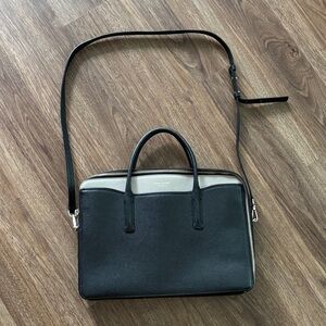 Kate Spade Laptop Case Black and Cream Handbag with Shoulder Strap